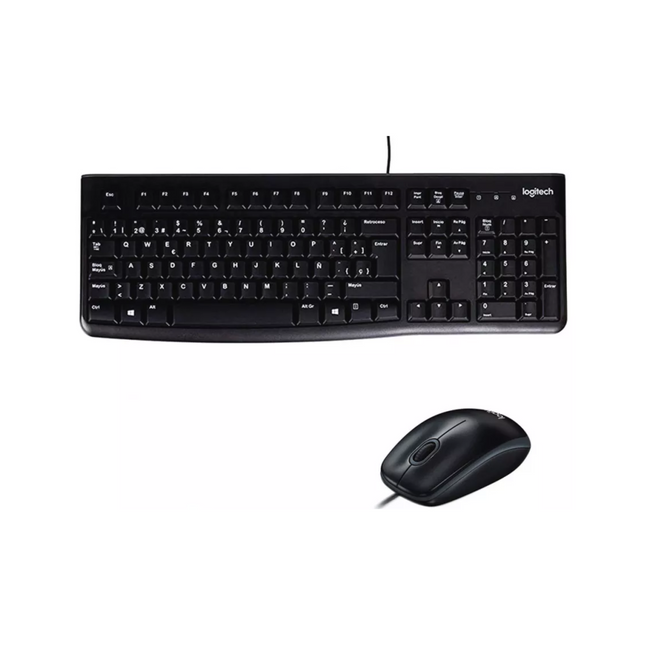 Teclado y Mouse Logitech MK120 | Español | Cableado | Diseño Compacto