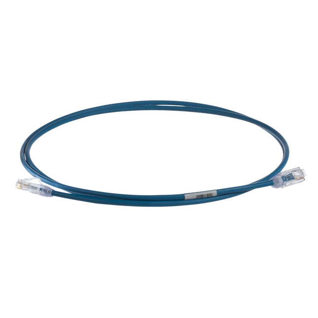 Panduit patch cord TX6A Cat6A UTP28X5BU azul, vista del conector