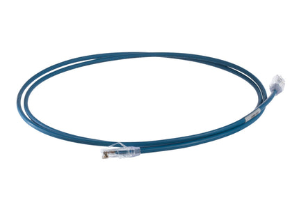 Panduit patch cord TX6A Cat6A UTP28X5BU azul, detalle del latch