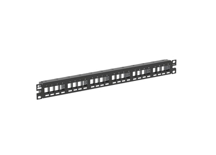 Panduit patch panel NetKey NKPP24FMY 24 puertos negro, vista frontal