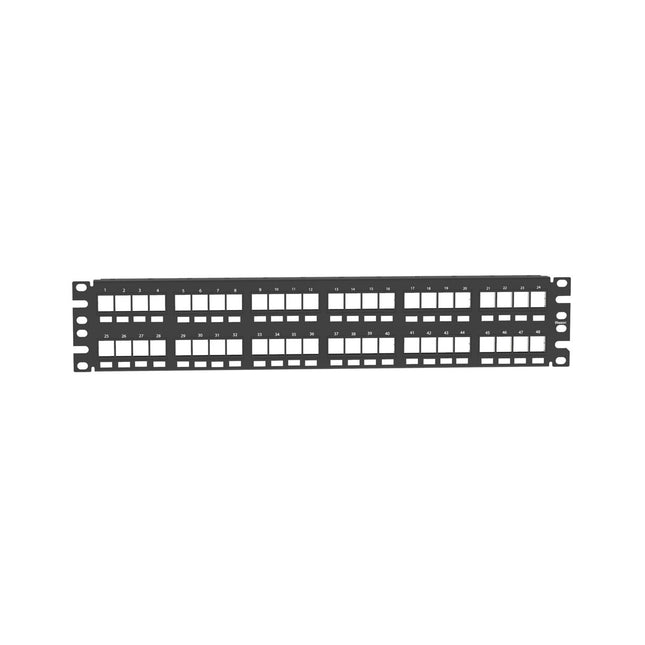 Panduit patch panel NetKey NKPP48FMY 48 puertos negro, vista frontal