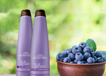 Acondicionador Matizante Placent Life Blue Berry Silver | 100ml | Neutraliza tonos amarillos | ideal para cabello rubio | con canas o decolorado