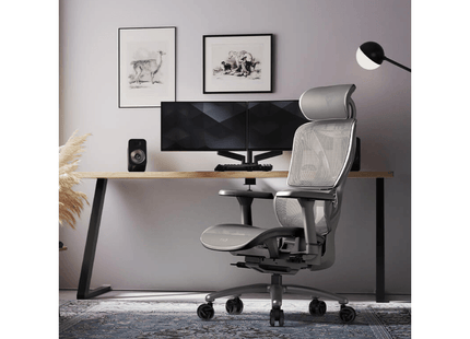 ThunderX3 XTC Mesh TEGC-3054104.41 Silla Ejecutiva Multiajustable Gris con Malla y Cuero PU