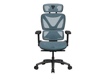 ThunderX3 XTC Chroma TEGC-3073101.B1 Silla de Oficina Ergonómica Azul/Negro con Malla Transpirable y Cuero PU