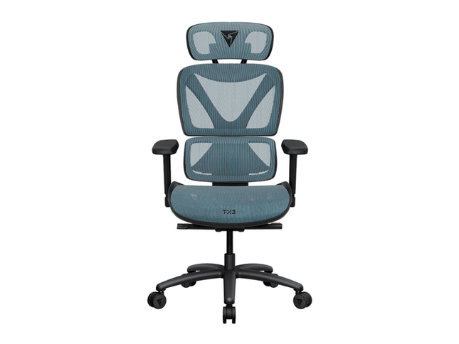 ThunderX3 XTC Chroma TEGC-3073101.B1 Silla de Oficina Ergonómica Azul/Negro con Malla Transpirable y Cuero PU