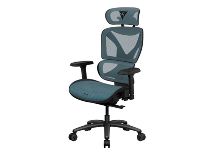 ThunderX3 XTC Chroma TEGC-3073101.B1 Silla de Oficina Ergonómica Azul/Negro con Malla Transpirable y Cuero PU