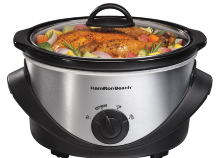 Hamilton Beach Olla de cocción lenta 4qt plateada, 33141