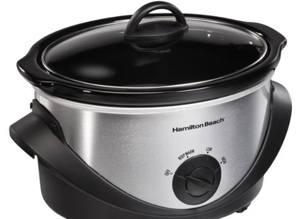 Hamilton Beach Olla de cocción lenta 4qt plateada, 33141