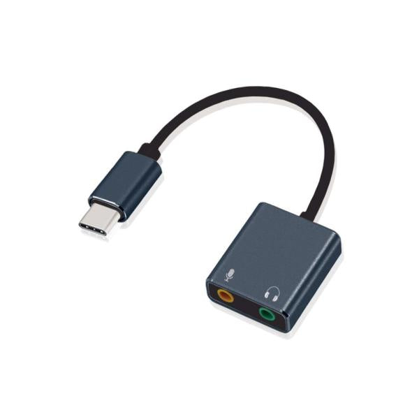 Adaptador Argom Type-C a audio estéreo con conector para micrófono mono ARG-CB-0066