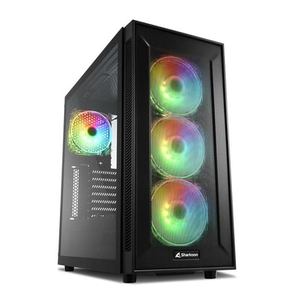 Case Sharkoon TG6M RGB | ATX | Mid Tower | 4 Ventiladores RGB | Vidrio Templado | Negro
