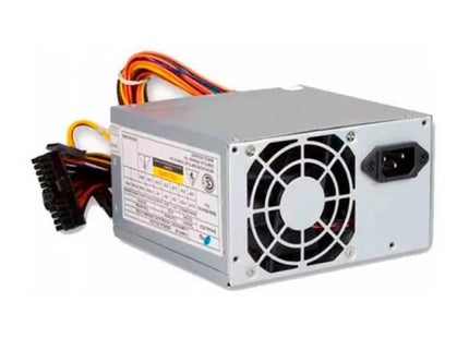 Fuente de poder PS-10 600W genérica vista frontal con ventilador