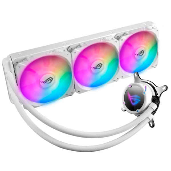 Sistema de enfriamiento líquido ASUS ROG STRIX LC 360 RGB White Edition con radiador y ventiladores blancos