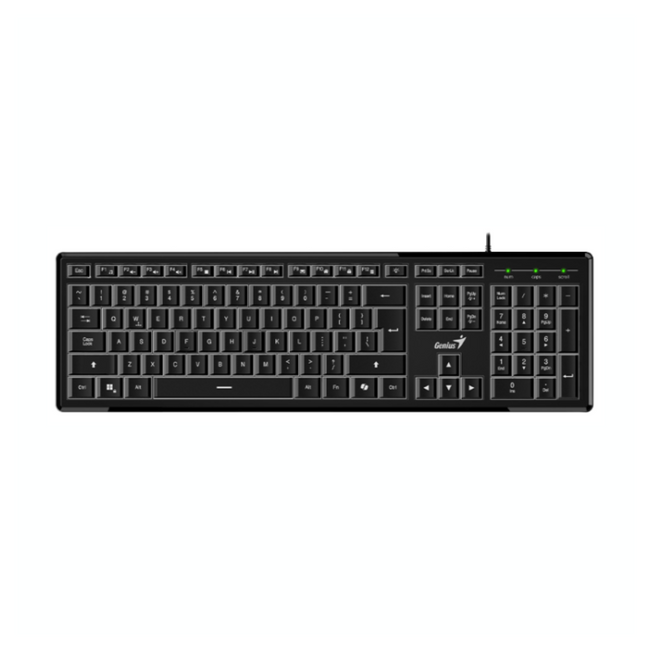 Teclado Genius SlimStar 820 | Alámbrico USB | Membrana | Español | Diseño Slim | Negro