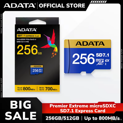 Memoria Micro SDXC ADATA GEN3 Express UD256GEX3L1-C | 256GB | UHS-I | Clase 10 | Azul | Con adaptador