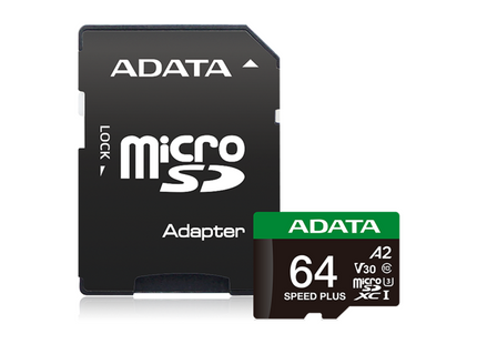 Memoria Micro SDXC ADATA 64GB Speed Plus | UHS-I U3 | 100MB/s lectura | 85MB/s escritura | UD64GUI3V30A2SP-RA1