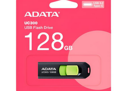 Memoria USB ADATA UC300 ACHO-UC300-128G-RBK/GN | 128GB | USB 3.2 | Tipo-C | Negro/Verde