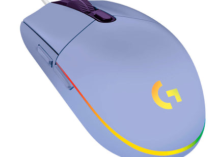 Mouse Gaming Logitech G203 vista superior con botones y sensor 8000 DPI
