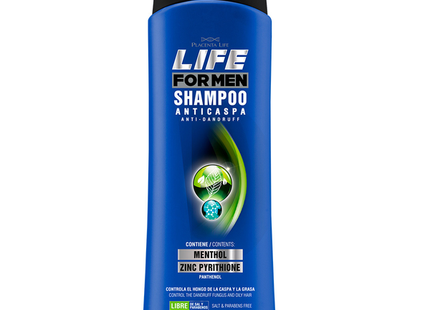 Shampoo Anticaspa Life for Men Placent Life | 400ml | Control efectivo de caspa para cuero cabelludo masculino
