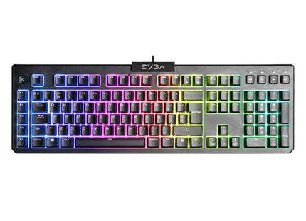 TECLADO GAMING RGB EVGA Z12 MEMBRANA  ALÁMBRICO USB ESPAÑOL 834-W0-12SP-K2 NEGRO