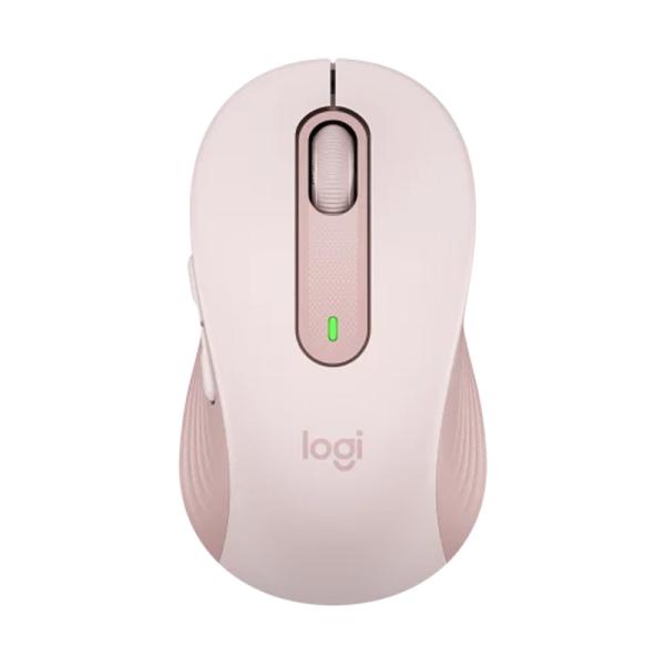 Mouse inalámbrico Logitech M650 Signature color rose vista frontal con SmartWheel