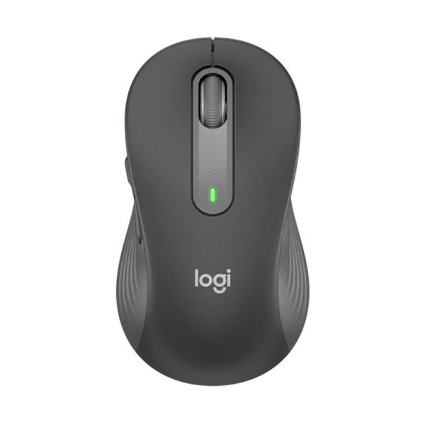 Mouse Logitech Signature M650 L zurdo vista frontal con diseño ergonómico