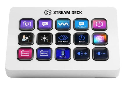 Comparativa tamaño Stream Deck MK2 blanco escritorio gaming