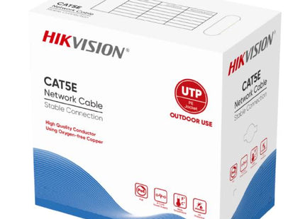Cable UTP Exterior Hikvision DS-1LN5EO-UU/E(O-STD) | Cat 5e | 23AWG | 305 mts | 100% Cobre | UL