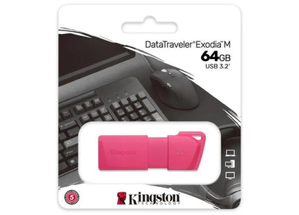 Memoria USB Kingston Exodia M | 64GB | USB 3.2 Gen 1 | Neon Pink | DTXM KC-U2L64-7LN
