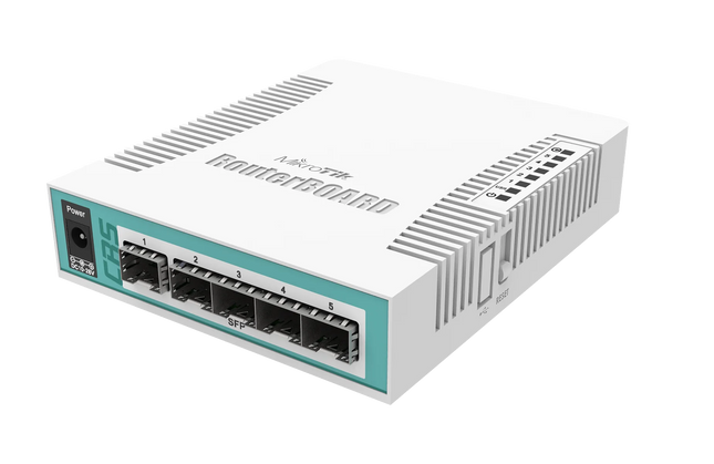 MikroTik Switch 5 Puertos SFP y Combo Gigabit, CRS106-1C-5S