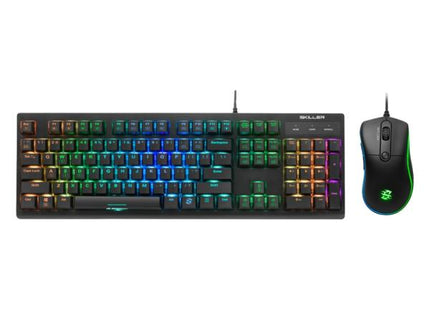 TECLADO Y MOUSE GAMING RGB SHARKOON SGB30 ALÁMBRICO USB INGLÉS 4044951033485