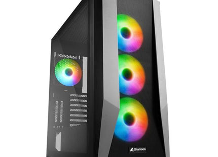 Case Sharkoon TG7M RGB | Media Torre ATX | Panel Lateral Vidrio Templado | 4 Ventiladores RGB PWM | Negro