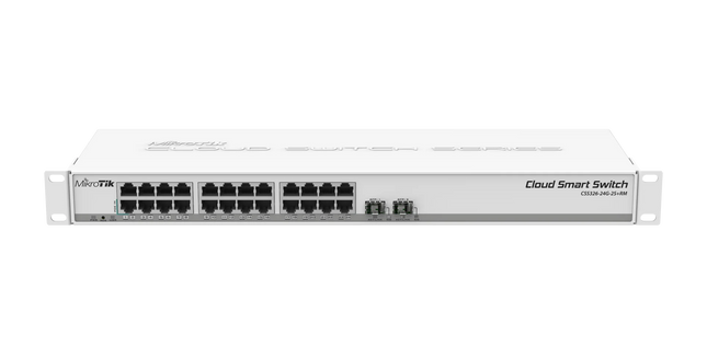 MikroTik Switch 24 Gigabit y 2 SFP+, CSS326-24G-2S+RM