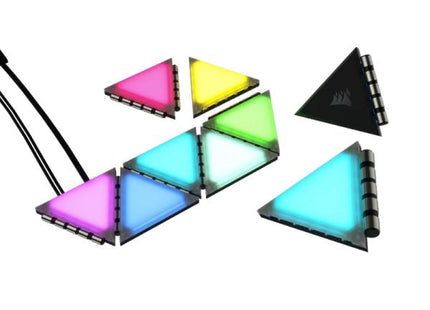Paneles de Iluminación Corsair iCUE LC100 | Mini Triángulo | Kit de 9 Paneles RGB | CL-9011114-WW
