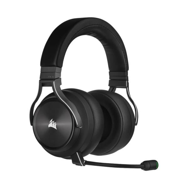 Corsair Virtuoso XT headset gaming RGB inalámbrico vista frontal con iluminación
