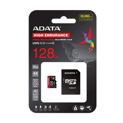 Memoria Micro SD ADATA Premier ONE | 128GB | UHS-I U3 | V30 | Clase 10 | A2 | Con adaptador SD