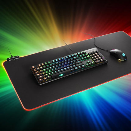 Mouse Pad Gaming Sharkoon 1337 RGB V2 900 | XL | Iluminación RGB | Superficie de tela optimizada | Base antideslizante