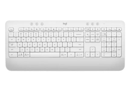 Empaque y accesorios incluidos del teclado Logitech K650 Signature inalámbrico