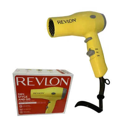 Secadora Style and Go 1875W Revlon Amarilla | Para secar tu cabello con potencia y estilo en cualquier lugar