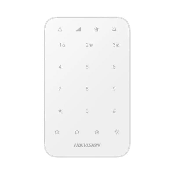 Teclado Inalámbrico LED para Alarma Hikvision DS-PK1-E-WB | 900m Alcance | 433MHz