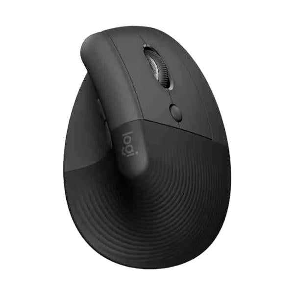 Mouse Logitech Lift Vertical con accesorios incluidos y receptor USB nano