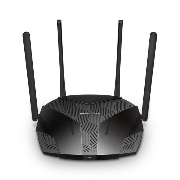 Router Mercusys MR80X AX3000 | Dual Band 2.4GHz y 5GHz | Wi-Fi 6 | 4 Antenas | 3x LAN Gigabit | 1x WAN Gigabit | Negro