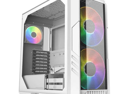 CASE COOLER MASTER MEDIA TORRE HAF H500 PANEL LATERAL DE VIDRIO TEMPLADO 2 VENTILADORES BLANCO H500-WGNN-S00