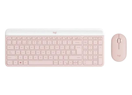 Teclado y mouse MK470 Rose en uso workspace minimalista home office