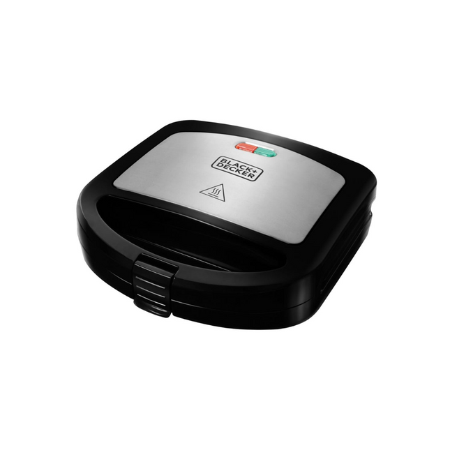 Sandwichera Black+Decker SM24530 | 700 W | Placas Profundas Antiadherentes | Corte y Sello | Almacenamiento Vertical