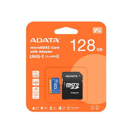 Memoria Micro SD ADATA AUSDX128GUICL10A1-RA1 | 128GB | Clase 10 | A1 | UHS-I