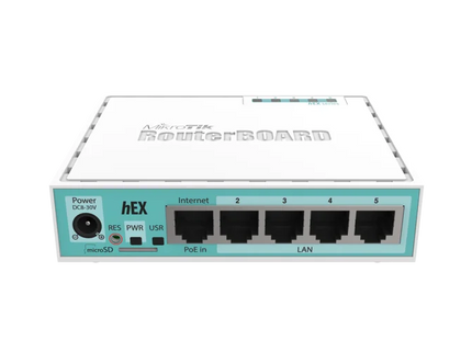 MikroTik Router hEX 5 Puertos Gigabit Ethernet, RB750Gr3