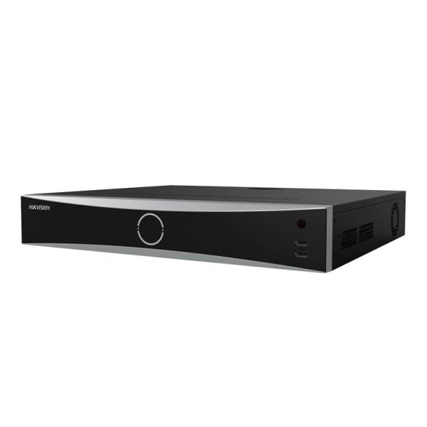 Grabadora NVR HIKVISION DS-7732NXI-K4/16P vista frontal con puertos POE para 32 cámaras de vigilancia 4K
