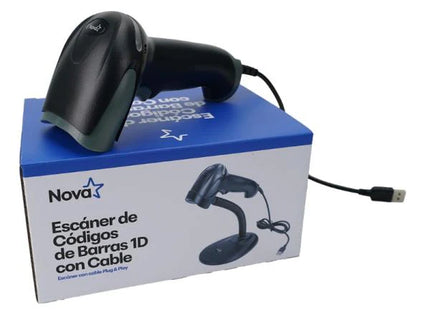 Lector de Códigos de Barras 1D Nova FFSF510U001C Láser USB con Base