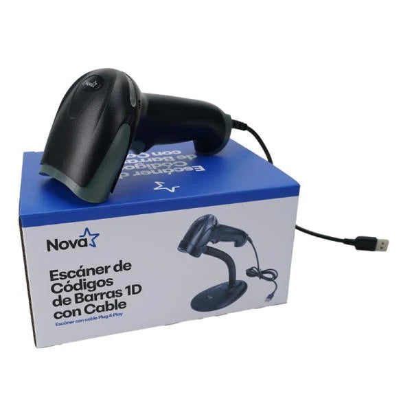 Lector de Códigos de Barras 1D Nova FFSF510U001C Láser USB con Base
