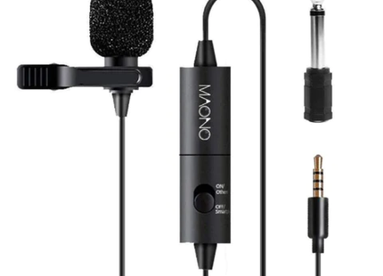 Micrófono Lavalier Maono AU-100 | 3.5mm TRRS | Omnidireccional | 6m | Batería LR44